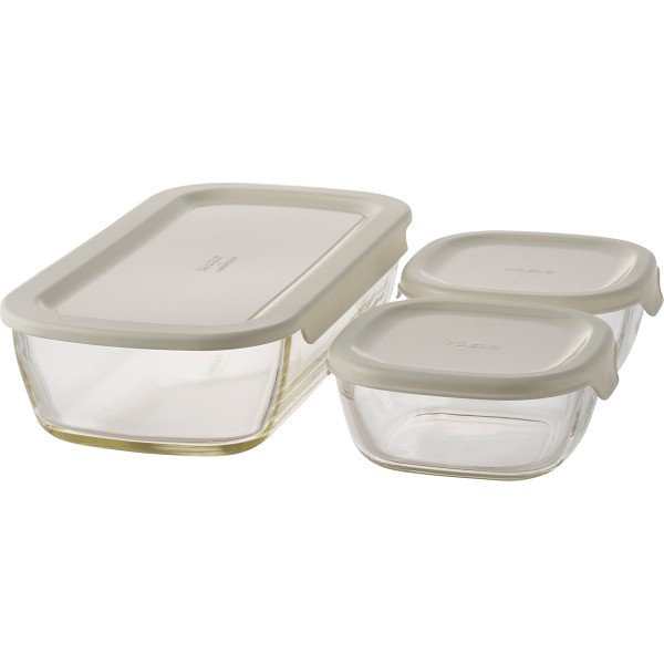 御祝.お返し,引出物,記念品は:ハリオ　スタッキング耐熱ガラスコンテナＳ３個セット KSTLｰSｰ2508ｰOW