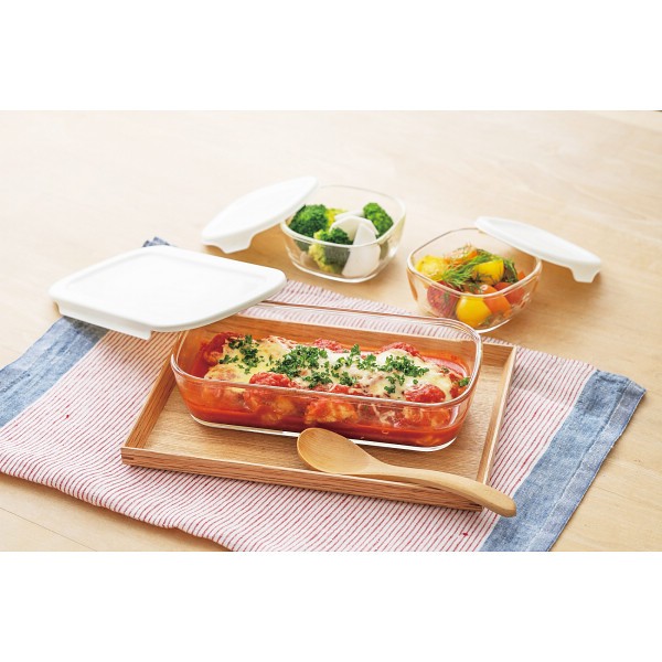 御祝.お返し,引出物,記念品は:ハリオ　スタッキング耐熱ガラスコンテナＳ３個セット KSTLｰSｰ2508ｰOW