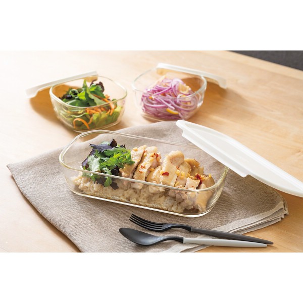 御祝.お返し,引出物,記念品は:ハリオ　スタッキング耐熱ガラスコンテナＭ３個セット KSTLｰMｰ3006ｰOW