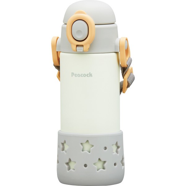 御祝.お返し,引出物,記念品は:ピーコック　ベルト付きベビーストローマグ グレー APCｰR40H