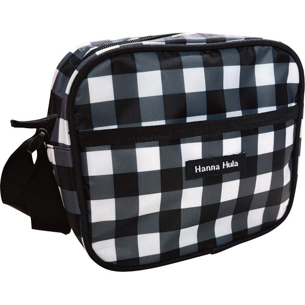 御祝.お返し,引出物,記念品は:ハンナフラ　キッズ　ショルダーバッグ ギンガムブラック CKSH-GBK