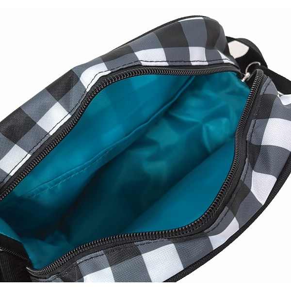 御祝.お返し,引出物,記念品は:ハンナフラ　キッズ　ショルダーバッグ ギンガムブラック CKSH-GBK