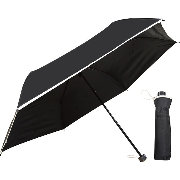 御祝.お返し,引出物,記念品は:裏黒コーティング　裾パイピング５５ｃｍ晴雨兼用傘 ブラック 46985407