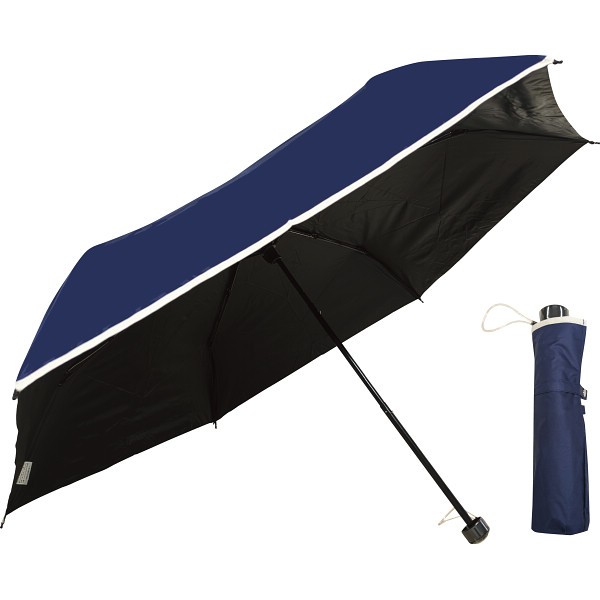 御祝.お返し,引出物,記念品は:裏黒コーティング　裾パイピング５５ｃｍ晴雨兼用傘 ネイビー 46985474