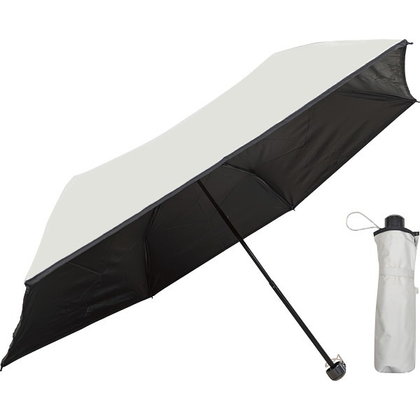 御祝.お返し,引出物,記念品は:裏黒コーティング　裾パイピング５５ｃｍ晴雨兼用傘 アイボリー 46985402
