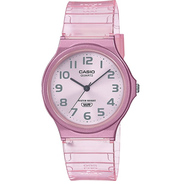 御祝.お返し,引出物,記念品は:カシオ　スケルトンウォッチ ピンク MQ-24ｰ4BJH