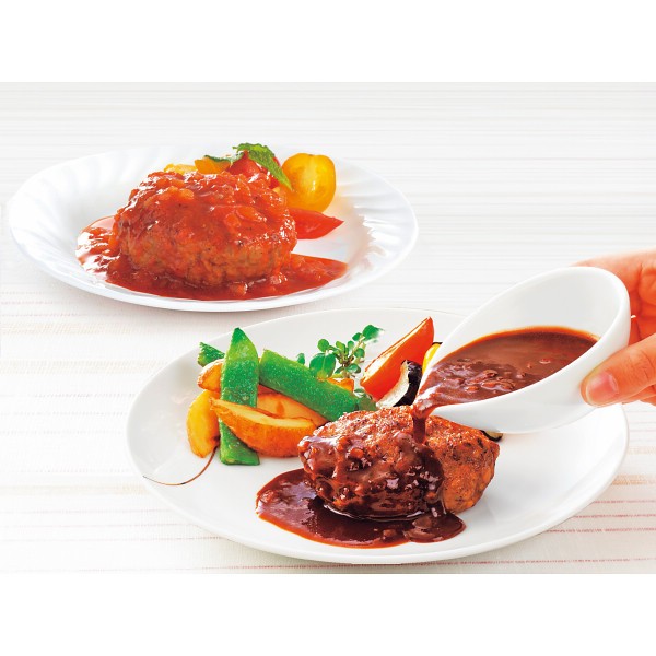 御祝.お返し,引出物,記念品は:米久　お肉屋さんのハンバーグ　２種のソース８食セット RG-36N