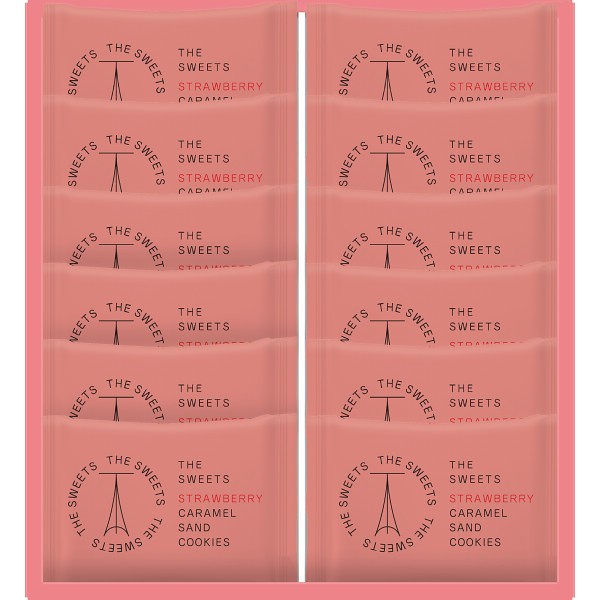 御祝.お返し,引出物,記念品は:ザ・スウィーツ　苺キャラメルサンドクッキー（１２個） SSB12