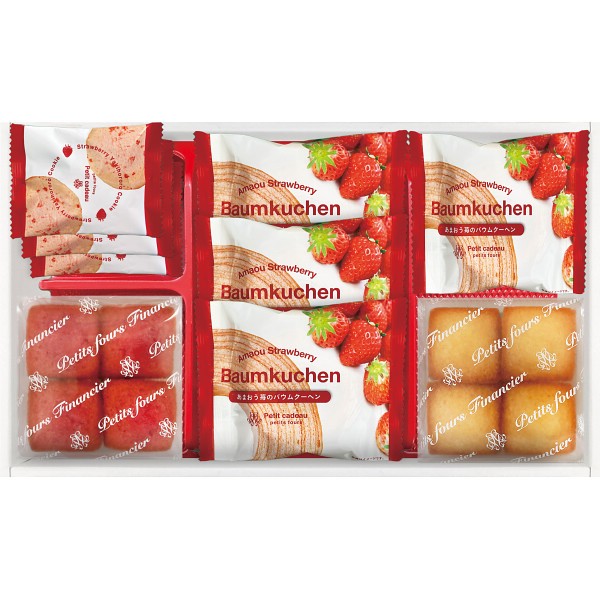 御祝.お返し,引出物,記念品は:あまおう苺バウムクーヘン＆プチフィナンシェ FAO-25RD