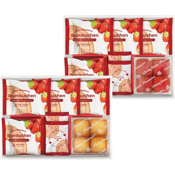 御祝.お返し,引出物,記念品は:あまおう苺バウムクーヘン＆プチフィナンシェ FAO-40RD