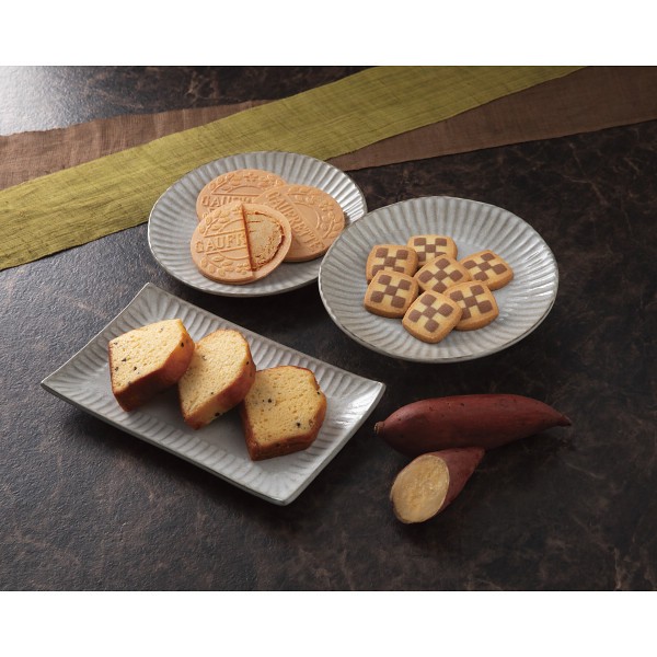 御祝.お返し,引出物,記念品は:五郎島金時いもケーキ＆ゴーフレット＋クッキー KKC-30