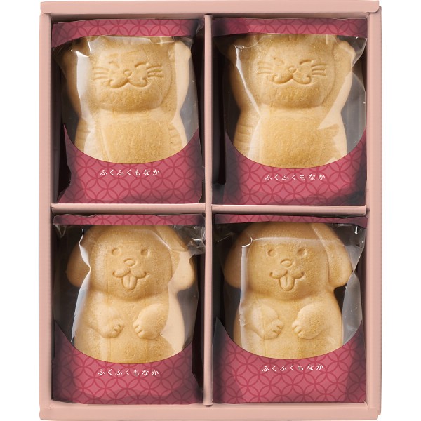 御祝.お返し,引出物,記念品は:菓匠八　ふくふくもなか（４個） HFM12