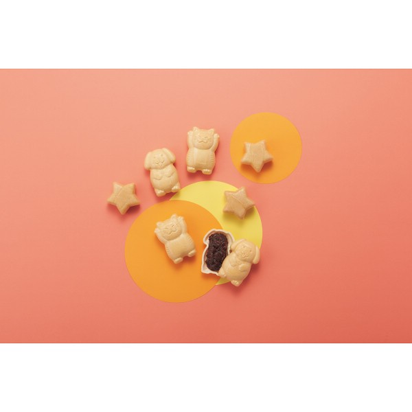 御祝.お返し,引出物,記念品は:菓匠八　ふくふくもなか（４個） HFM12