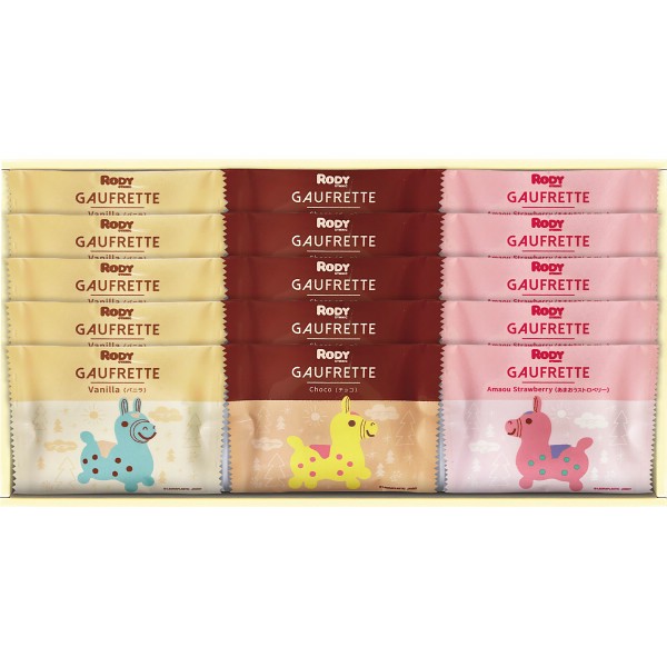 御祝.お返し,引出物,記念品は:ロディ　３種類のゴーフレット詰合せボックス RGFT-15