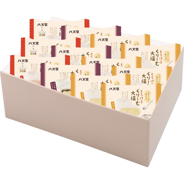御祝.お返し,引出物,記念品は:八天堂　とろけるくりーむ大福３種１２個詰合せ 1747840