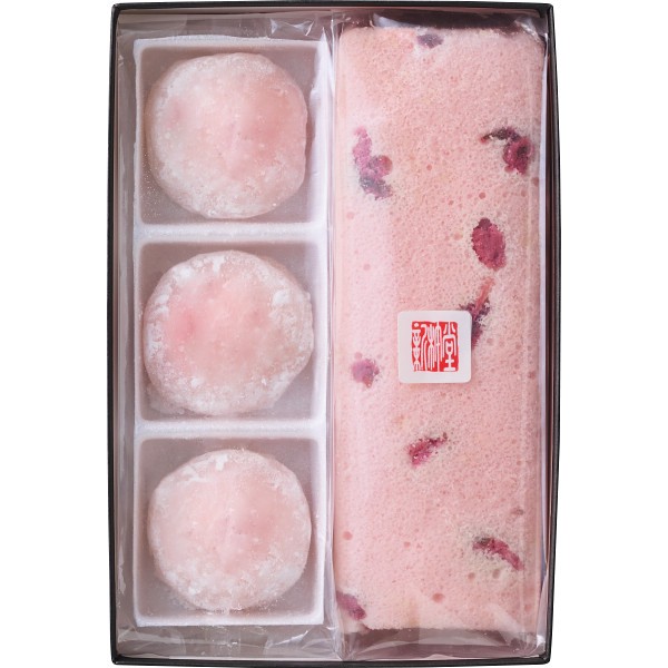 御祝.お返し,引出物,記念品は:新杵堂　桜ふわふわ・苺ムース大福セット 1745430