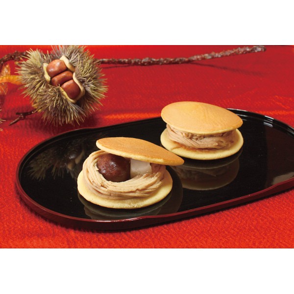 御祝.お返し,引出物,記念品は:菓心谷常　モンブランどら焼き 1748354