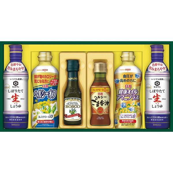 御祝.お返し,引出物,記念品は:日清　ヘルシーオイル＆キッコーマン生しょうゆギフト NKｰ33