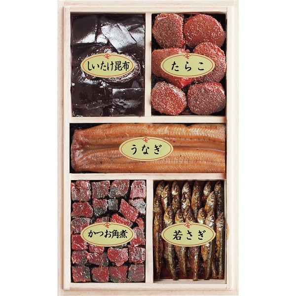御祝.お返し,引出物,記念品は:新橋玉木屋　特選佃煮５種入 15195