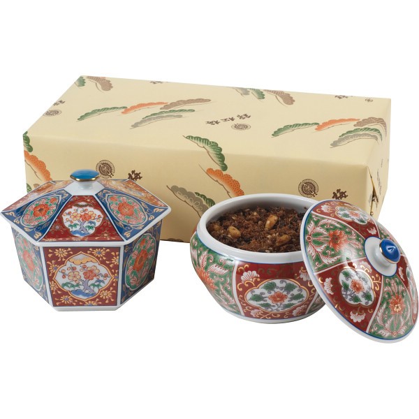 御祝.お返し,引出物,記念品は:錦松梅　有田焼容器入 P5  