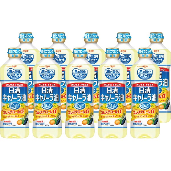 御祝.お返し,引出物,記念品は:日清　キャノーラ油６００ｇ（１０本） 1706164