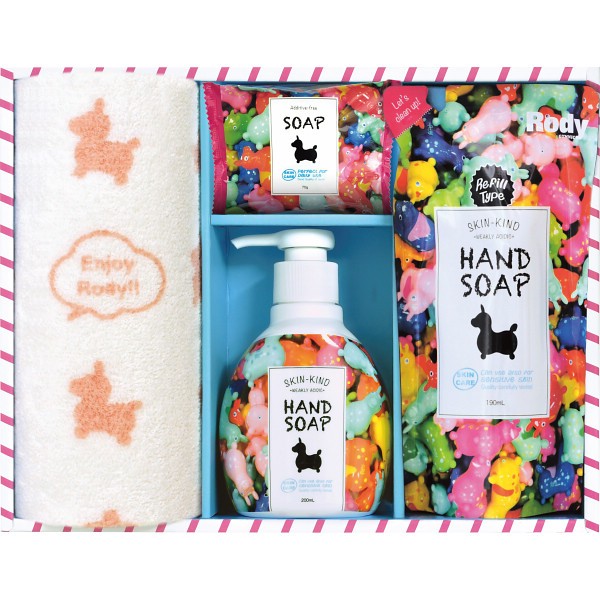 御祝.お返し,引出物,記念品は:ロディ　ハンドソープ＆タオルセット R-20F2