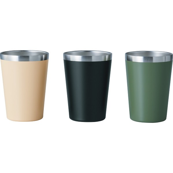 御祝.お返し,引出物,記念品は:真空断熱タンブラー（４２０ｍｌ） ベージュ・ブラック・カーキ JM-733