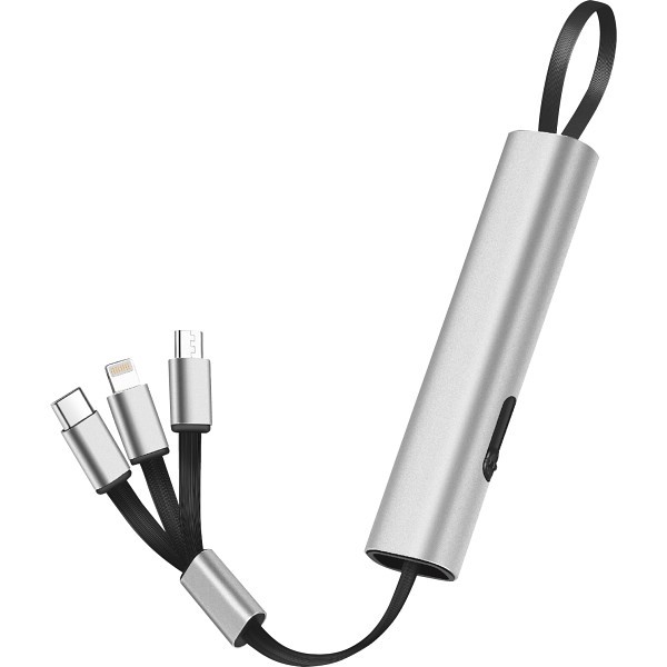 御祝.お返し,引出物,記念品は:３ＩＮ１マルチケーブル シルバー SW-165SV