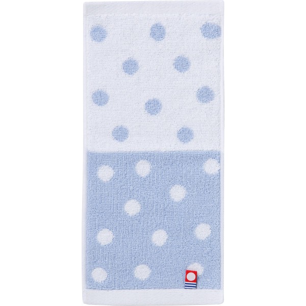 御祝.お返し,引出物,記念品は:今治ドット　ポケットタオルハンカチ ブルー DP-04-BL