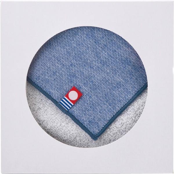 御祝.お返し,引出物,記念品は:今治ガーゼ＆パイルミニハンカチ ネイビー IGP-50-NV