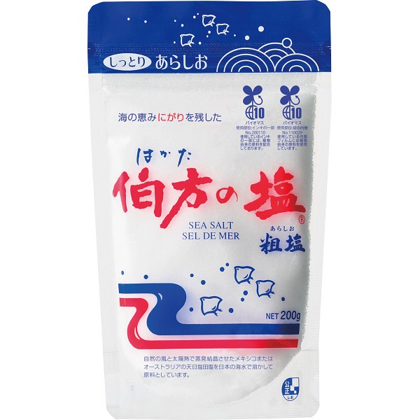 御祝.お返し,引出物,記念品は:伯方の塩　スタンドパック（２００ｇ）