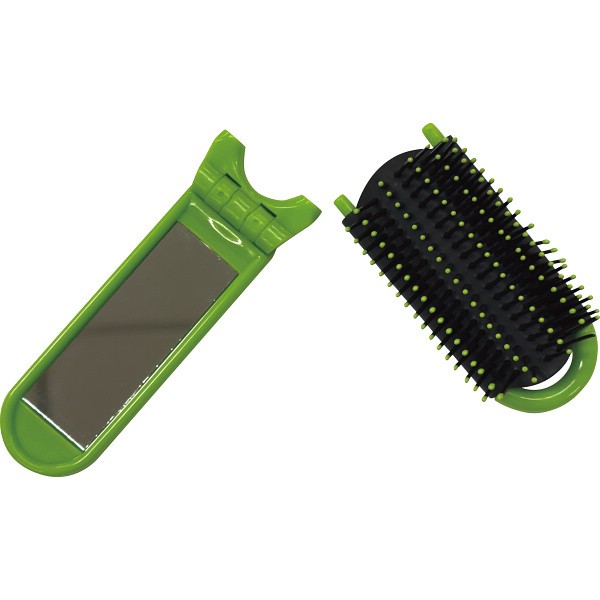 御祝.お返し,引出物,記念品は:コンパクトブラシ　ミラー付 グリーン SC-2503