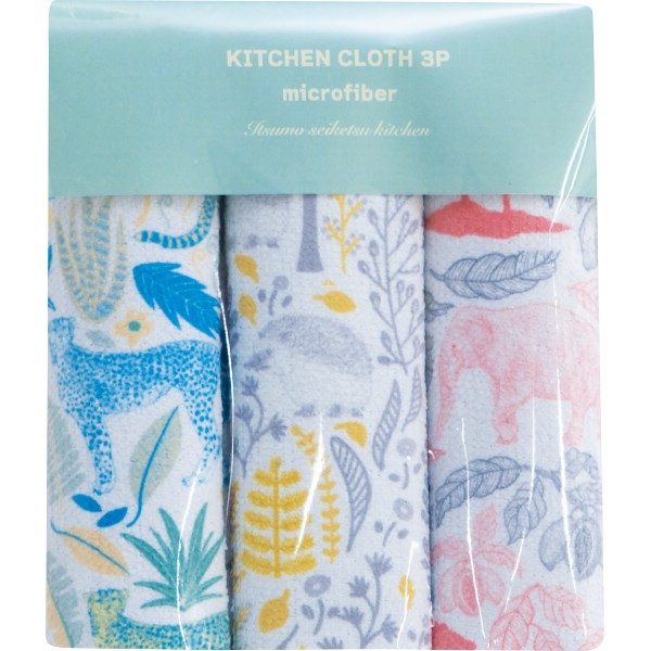 御祝.お返し,引出物,記念品は:キッチンクロス３枚セット アニマル MFF-005