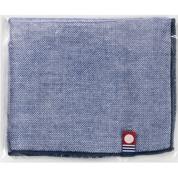 御祝.お返し,引出物,記念品は:今治ガーゼ＆パイルミニハンカチ ネイビー IGP-40-NV