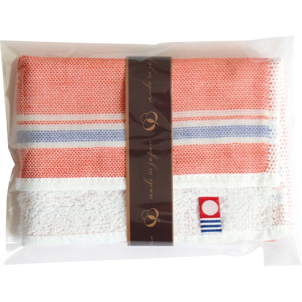 御祝.お返し,引出物,記念品は:今治　パイル＆ガーゼハンカチ（袋入） レッド PGH2525F-RE