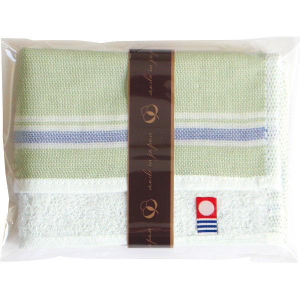 御祝.お返し,引出物,記念品は:今治　パイル＆ガーゼハンカチ（袋入） グリーン PGH2525F-GN