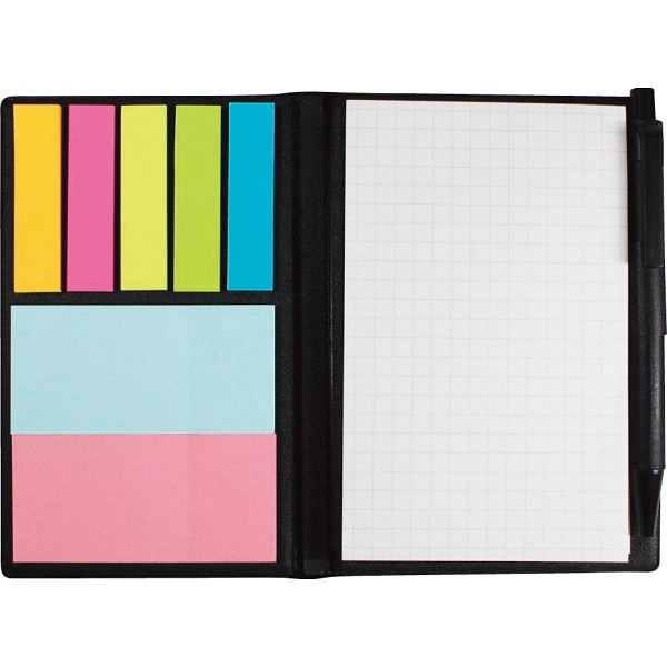 御祝.お返し,引出物,記念品は:ＰＶＣ付箋メモ（ペン付） ブラック・ホワイト S3206