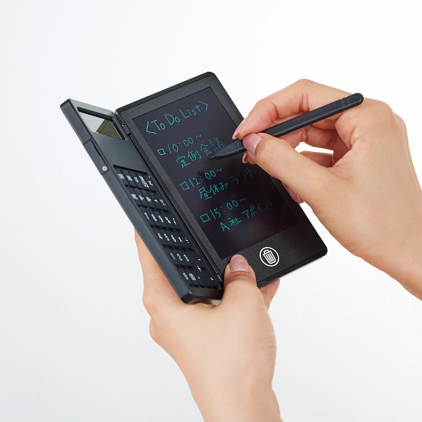 御祝.お返し,引出物,記念品は:電卓付き電子メモ（４．４インチ） ブラック 0057-01