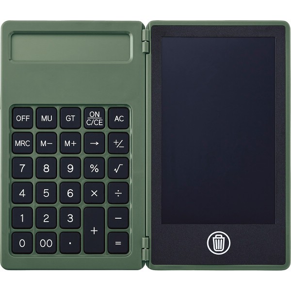 御祝.お返し,引出物,記念品は:電卓付き電子メモ（４．４インチ） オリーブ 0057-02