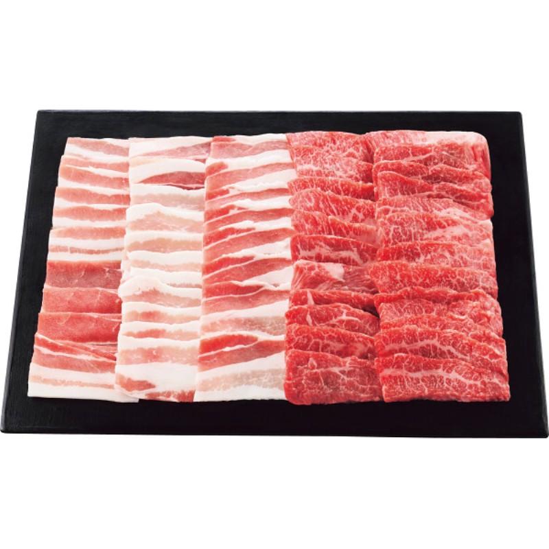 2026年お中元特別企画 鹿児島黒豚・黒毛和牛　バラ　焼肉セット（計６００ｇ）