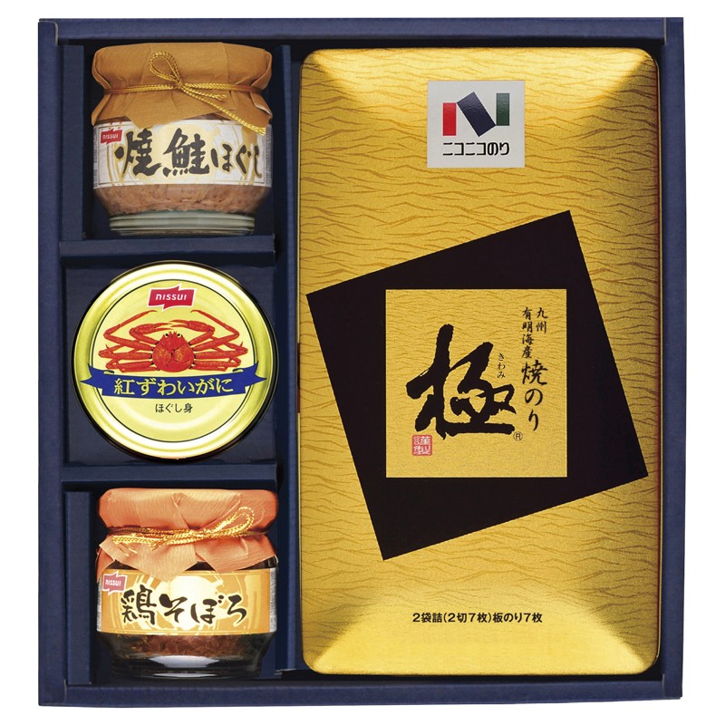 ニコニコのり 焼のり･カニ缶･瓶詰詰合せ MB-30R